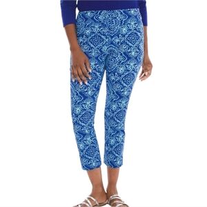 Chico's The So Slimming Brigette Blue Patterned Slacks, Size 00, NWT
